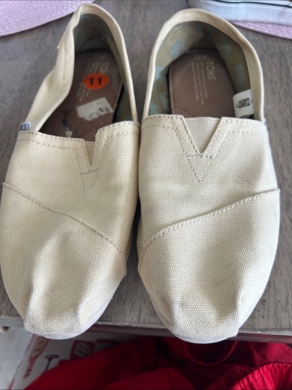 Toms Kids Slip-On Canvas Shoes in Beige